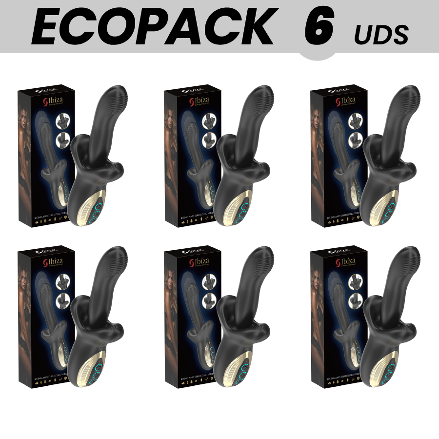 ECOPACKS 6 UNITÀ - IBIZA VIBRATORE POTENTE CON EFFETTO SPINTA E MORSO