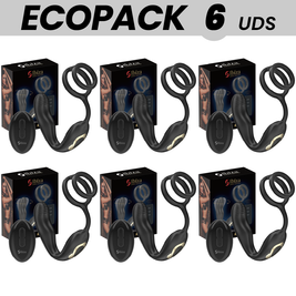 ECOPACKS 6 UNITÀ - IBIZA WIGGLE TAPPO ANALE ROTANTE TELECOMANDATO CON VIBRAZIONE PERINEALE E ANELLI PER L'ESTENSIONE DEL PENE