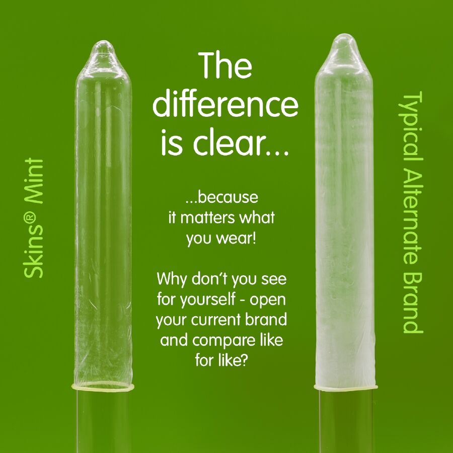 SKINS - PRESERVATIVI PREMIUM ALLA MENTA CONFEZIONE DA 4