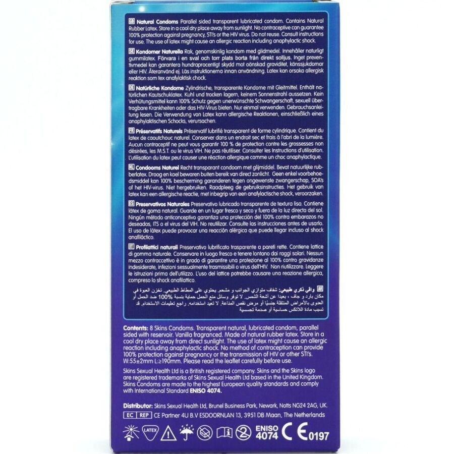 SKINS - PRESERVATIVI NATURALI PREMIUM CONFEZIONE DA 8