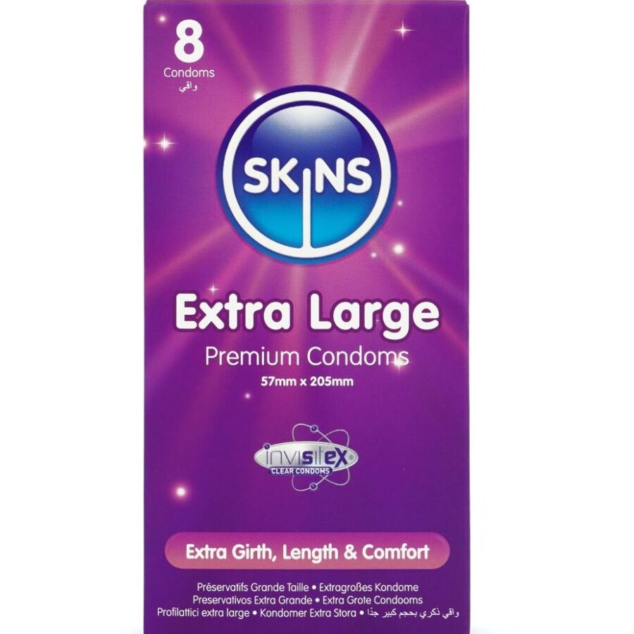 Skins Extra Large Premium - Preservativi XL in Confezione da 8