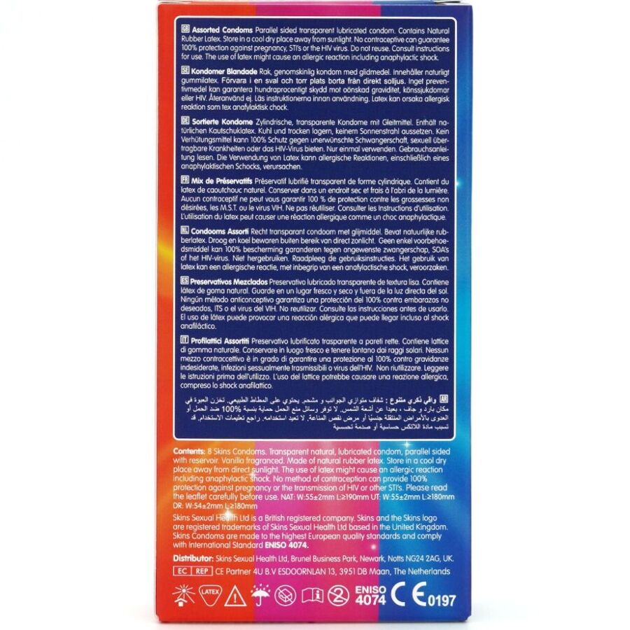 SKINS - CONFEZIONE ASSORTITA DI 8 PRESERVATIVI PREMIUM