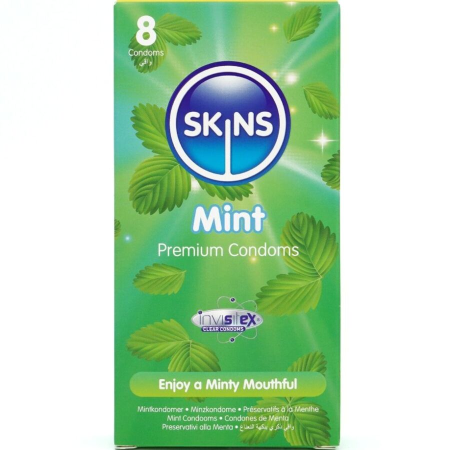 SKINS - PRESERVATIVI PREMIUM ALLA MENTA CONFEZIONE DA 8