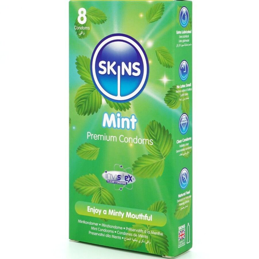 SKINS - PRESERVATIVI PREMIUM ALLA MENTA CONFEZIONE DA 8