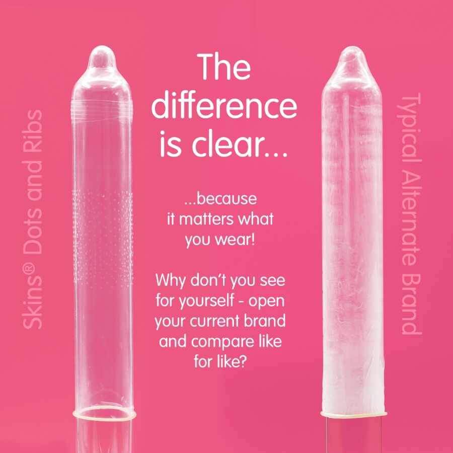 SKINS - DOTS & RIBS PREMIUM CONDOMS CONFEZIONE DA 16