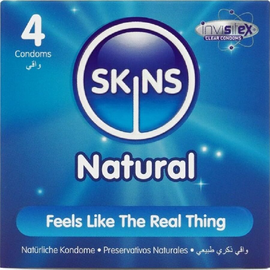 Skins Preservativi Naturali Premium Confezione da 4 Pezzi