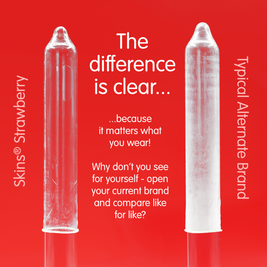 SKINS - PRESERVATIVI PREMIUM ALLA FRAGOLA CONFEZIONE DA 4