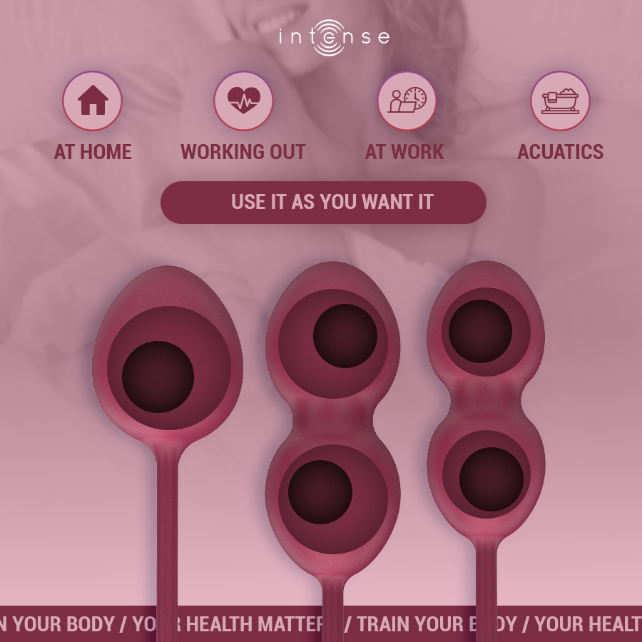 Intense Charli Kit Palline Kegel in Silicone Bordeaux Premium - immagine 3
