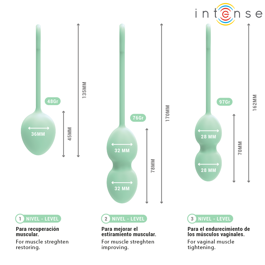 Intense Kit Palline Kegel Charli in Silicone Verde Chiaro - immagine 5