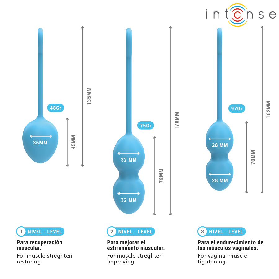 Intense Charli Blu - Kit Palline Kegel in Silicone Premium - immagine 5