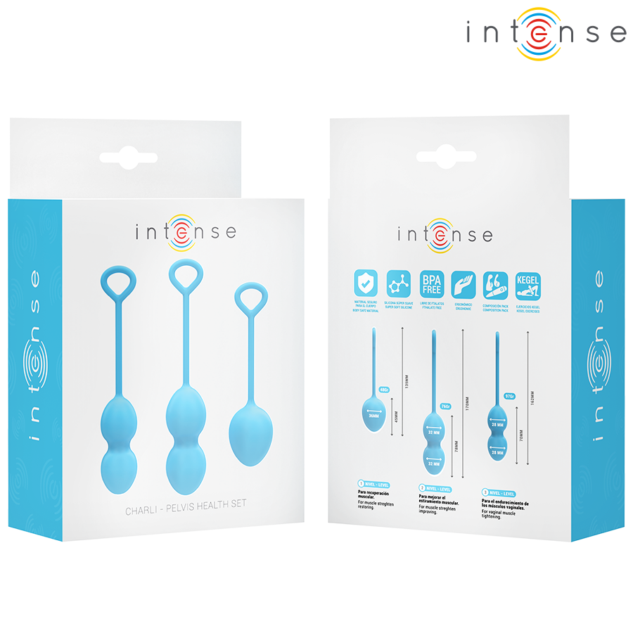 Intense Charli Blu - Kit Palline Kegel in Silicone Premium - immagine 7
