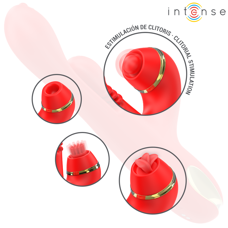 Stimolatore Clitorideo INTENSE con 4 Testine Intercambiabili