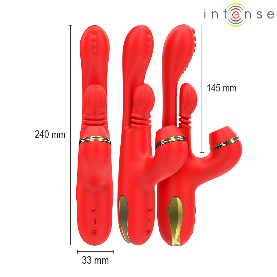 Stimolatore Clitorideo INTENSE con 4 Testine Intercambiabili