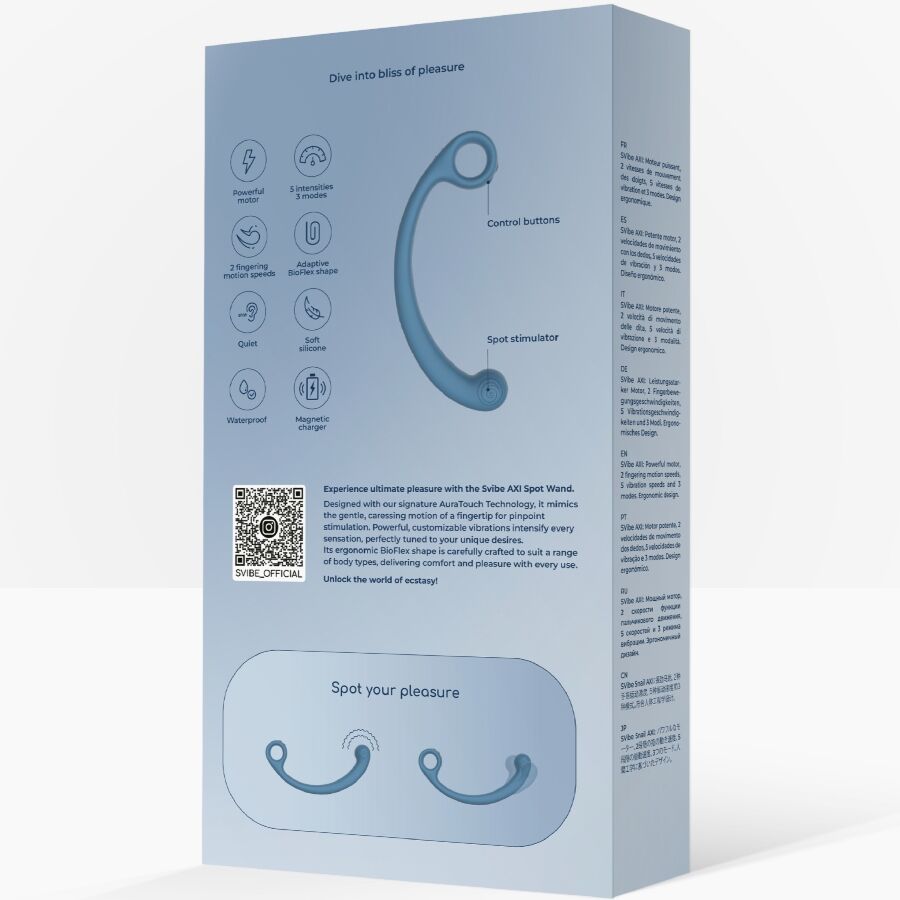 Snail Vibe Axi Blu Wand Premium in Silicone Ricaricabile - immagine 7