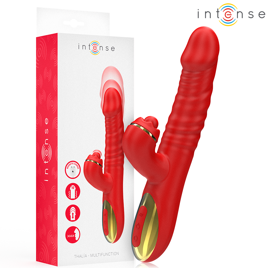 Intense Thalia Vibratore Hi-Tech con Spinta e Tapping Rosso