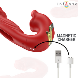 INTENSE - NATHY DOPPIO VIBRATORE CON BOCCA STIMOLANTE MULTIFUNZIONE ROSSO