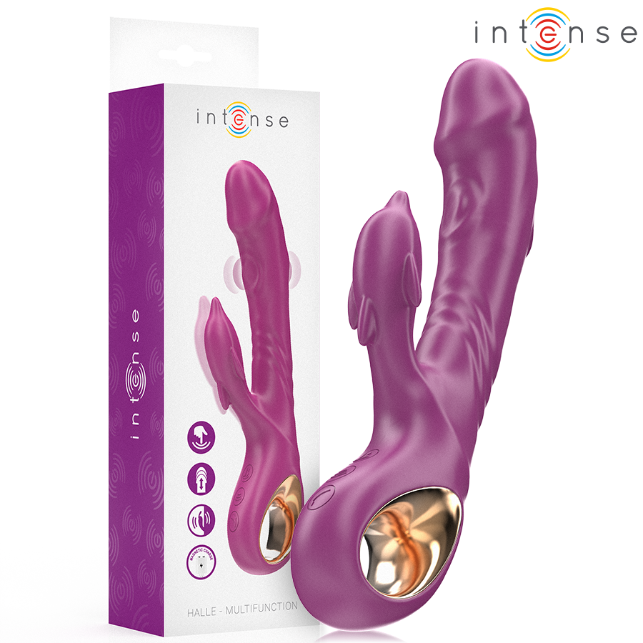 Intense Halle Vibratore con Lingua Stimolante a Delfino Viola