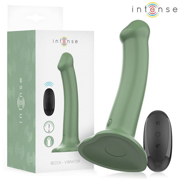 Control Intense Vibratore con Ventosa e Telecomando Verde