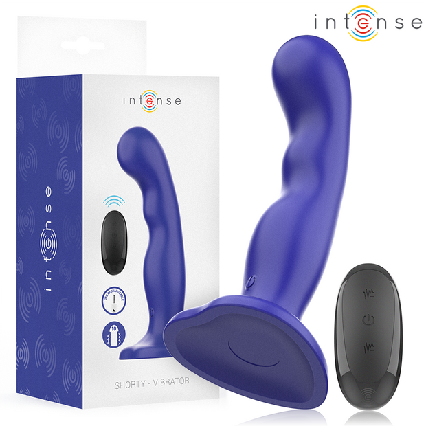 Control Intense Shorty Vibratore con Ventosa e Telecomando Blu