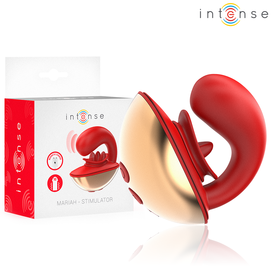 Intense Mariah Vibratore a U per Coppie con 10 Modalità Rosso