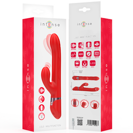 INTENSE - LELE VIBRATORE MULTIFUNZIONE ROTANTE E OSCILLANTE E STIMOLANTE ROSSO