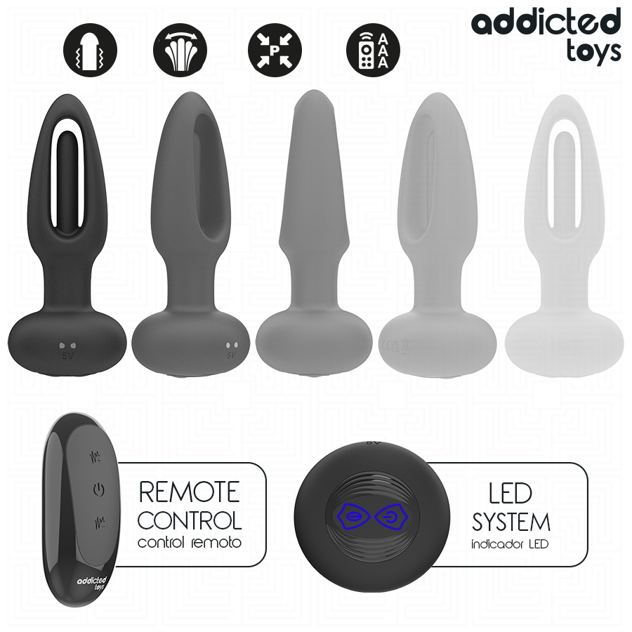 ADDICTED TOYS - PLUG ANALE CON LINGUA VIBRANTE E TELECOMANDO