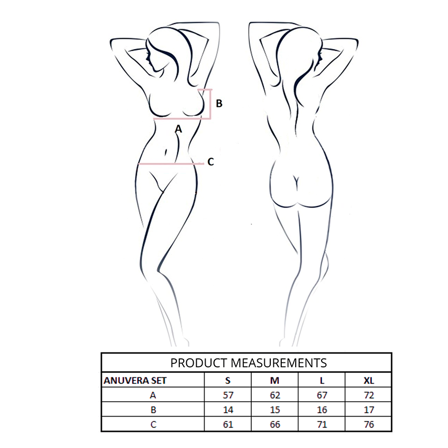 PASSION - ANUVERA REGGISENO + PERIZOMA NERO L/XL