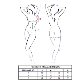 PASSION - BELISSANA REGGISENO + PERIZOMA BIANCO S/M