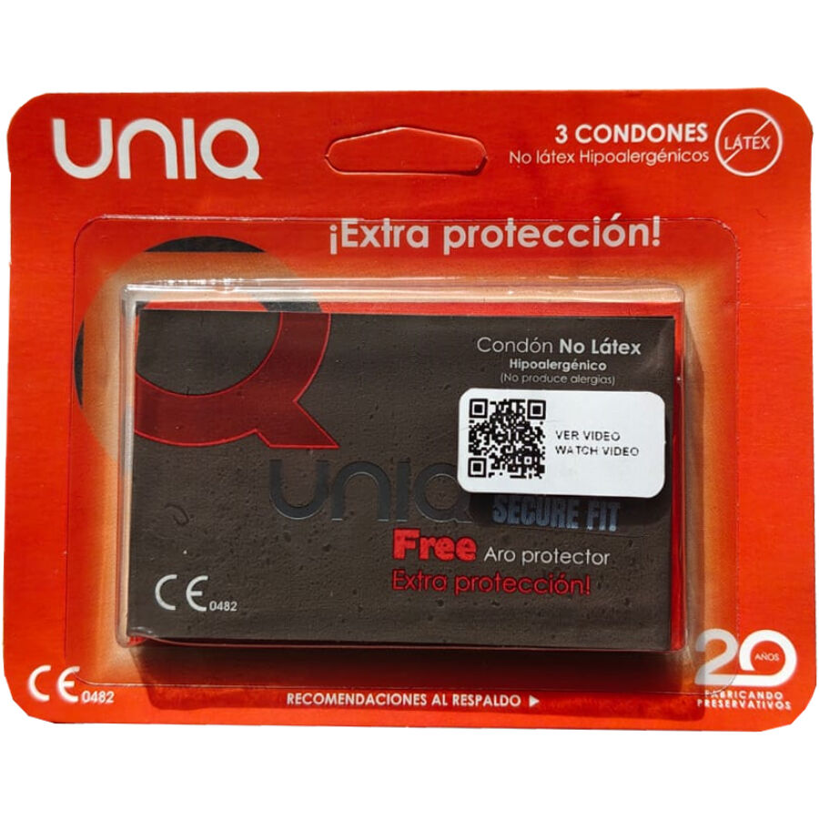 Uniq Secure Fit Preservativi Senza Lattice 3 Unità
