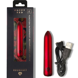 Rocks-Off Proiettile Vibrante Ricaricabile USB in Rosso Papavero - immagine 6