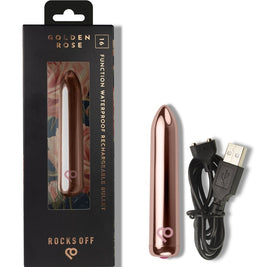 Rocks-Off Proiettile Vibrante Ricaricabile Rosa Dorato Premium - immagine 6