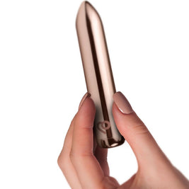 Rocks-Off Proiettile Vibrante Ricaricabile Rosa Dorato Premium - immagine 4
