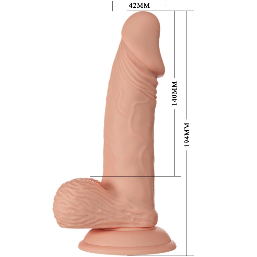 BAILE - BELLISSIMO DILDO FLESSIBILE REALISTICO ZEBULONE INCONTRO 19.4 CM NATURALE
