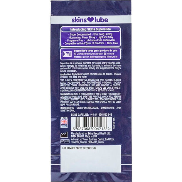 Skins Superslide Lubrificante Silicone Monodose 5ml Premium - immagine 2