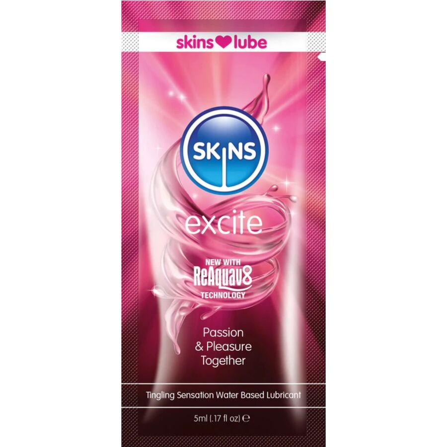 Skins Excite Lubrificante Monodose Base Acqua 5ml Premium