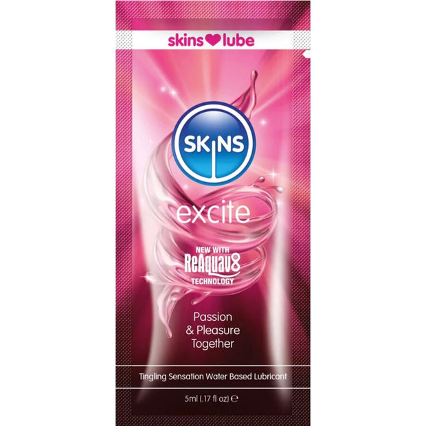 Skins Excite Lubrificante Monodose Base Acqua 5ml Premium