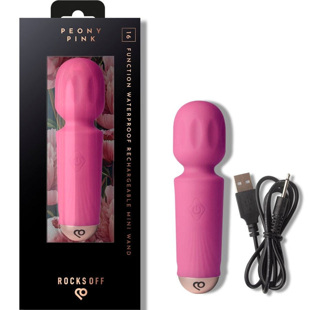 Rocks-Off Mini Wand Ricaricabile 16 Funzioni in Silicone Rosa
