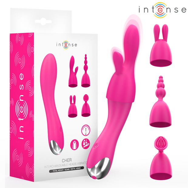 Intense Cher Vibratore Premium con 20 Modalità e Testine Intercambiabili