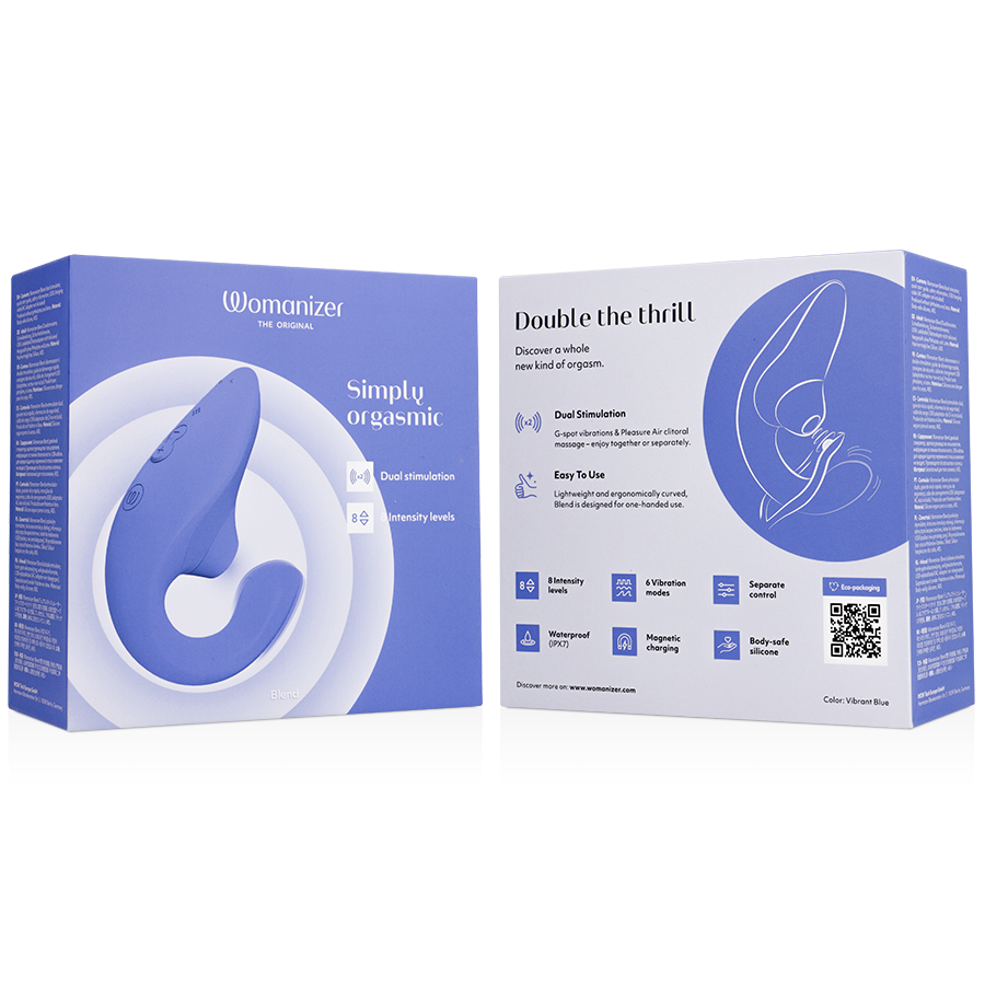 Womanizer Blend Rabbit Vibrator Stimolatore in Blu Vibrante - immagine 7