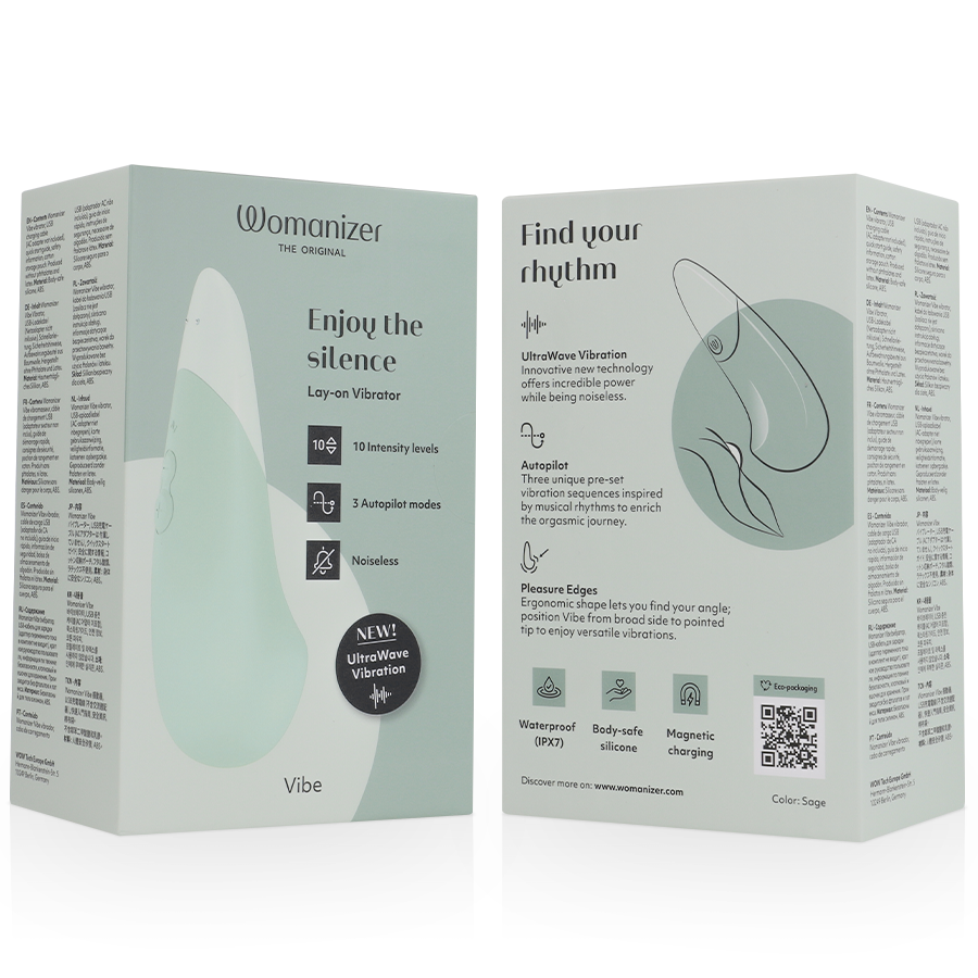 Womanizer Vibe Lay-On Vibratore Clitorideo Silenzioso Salvia - immagine 7