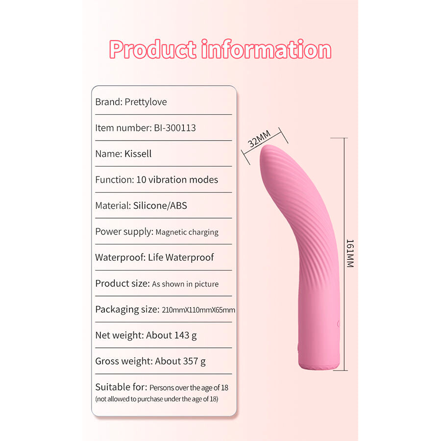 Intense Kisell Vibratore in Silicone per Punto G Rosa Premium - immagine 10