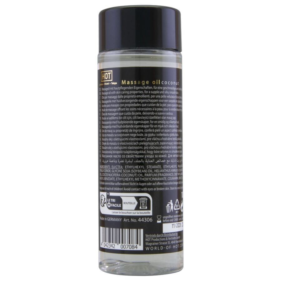 Hot Olio da Massaggio al Cocco 100ml Premium Body-Safe - immagine 2