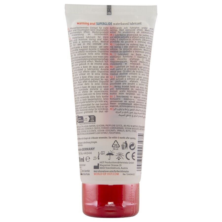 Hot Superglide Lubrificante Riscaldante Base Acqua 100ml - immagine 2