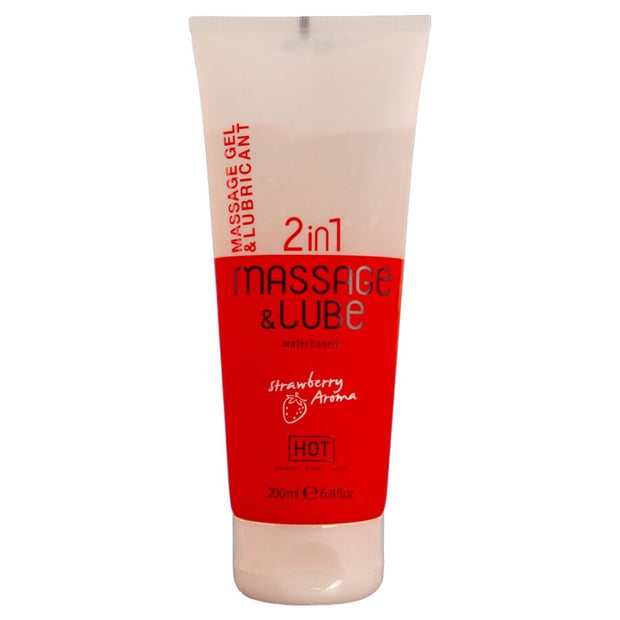 Hot Massage & Glide Gel 2in1 Fragola 200ml Base Acqua