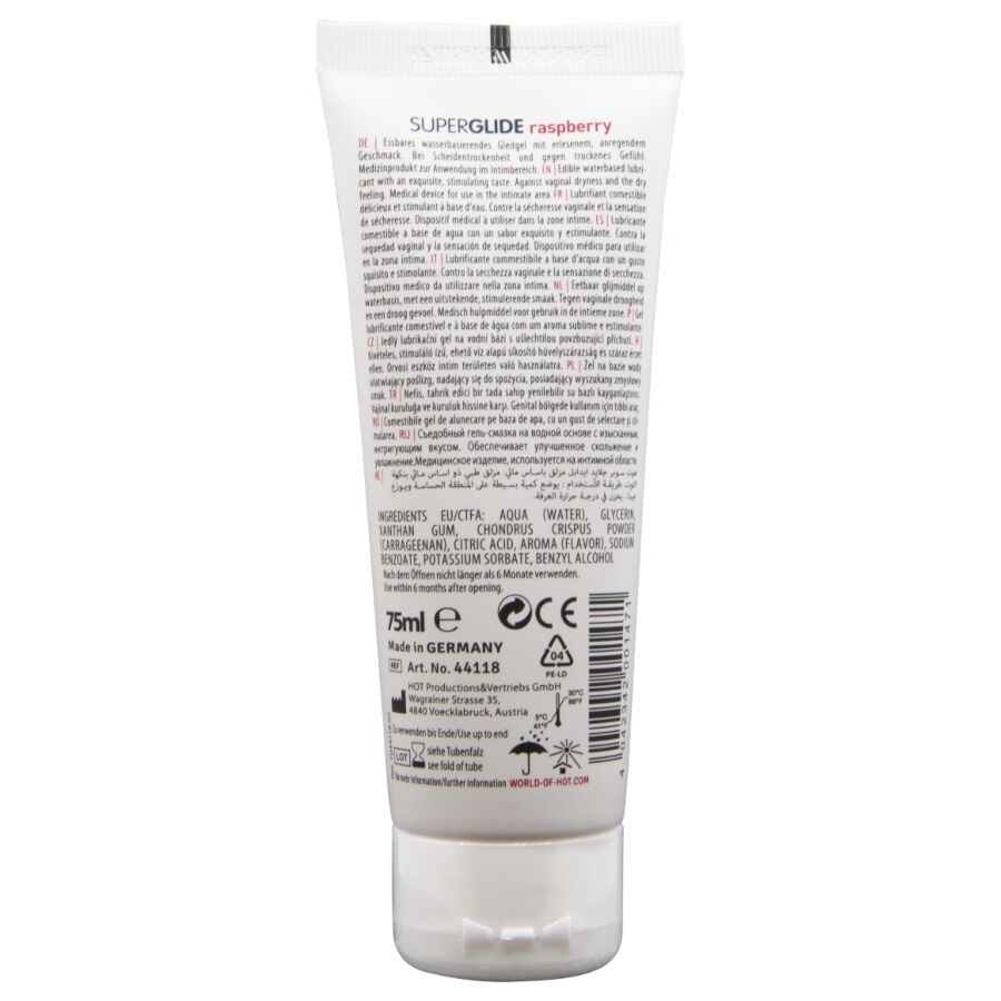 Hot Superglide Lubrificante Commestibile Lampone 75ml Body-Safe - immagine 2
