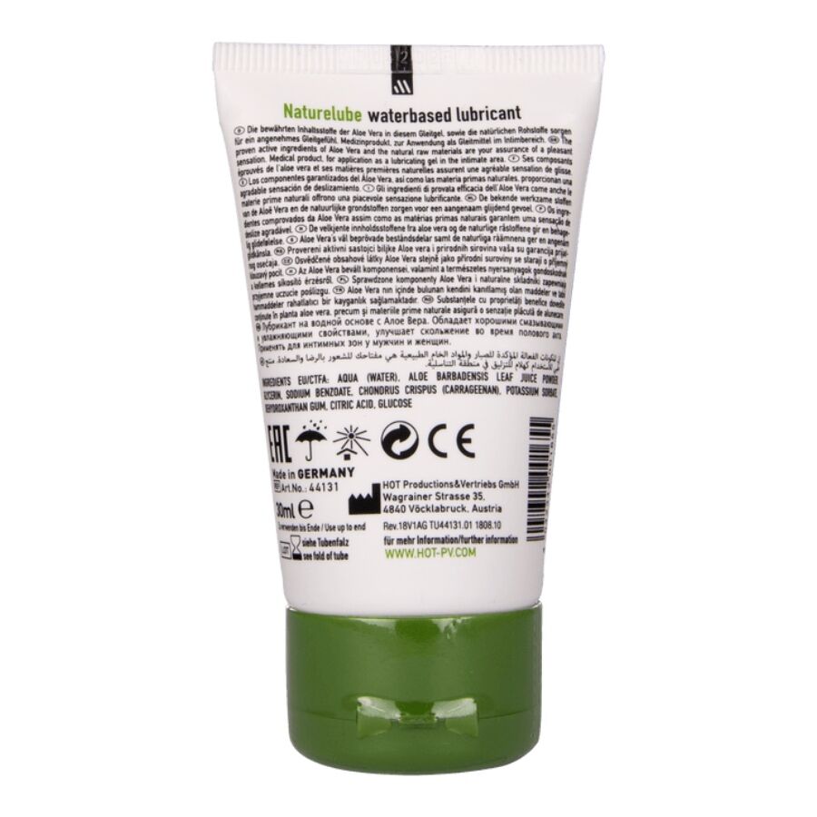 Hot Nature Lube Lubrificante Base Acqua Aloe Vera 30ml Body-Safe - immagine 2