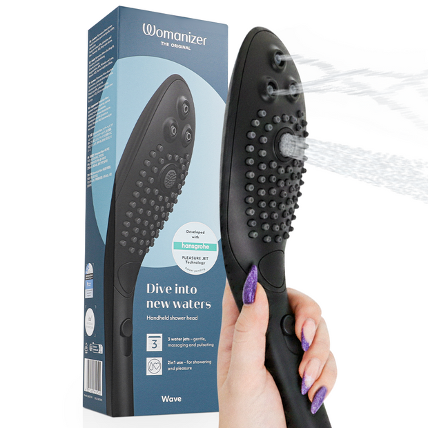 Womanizer Wave Soffione Doccia Stimolante in Nero Premium