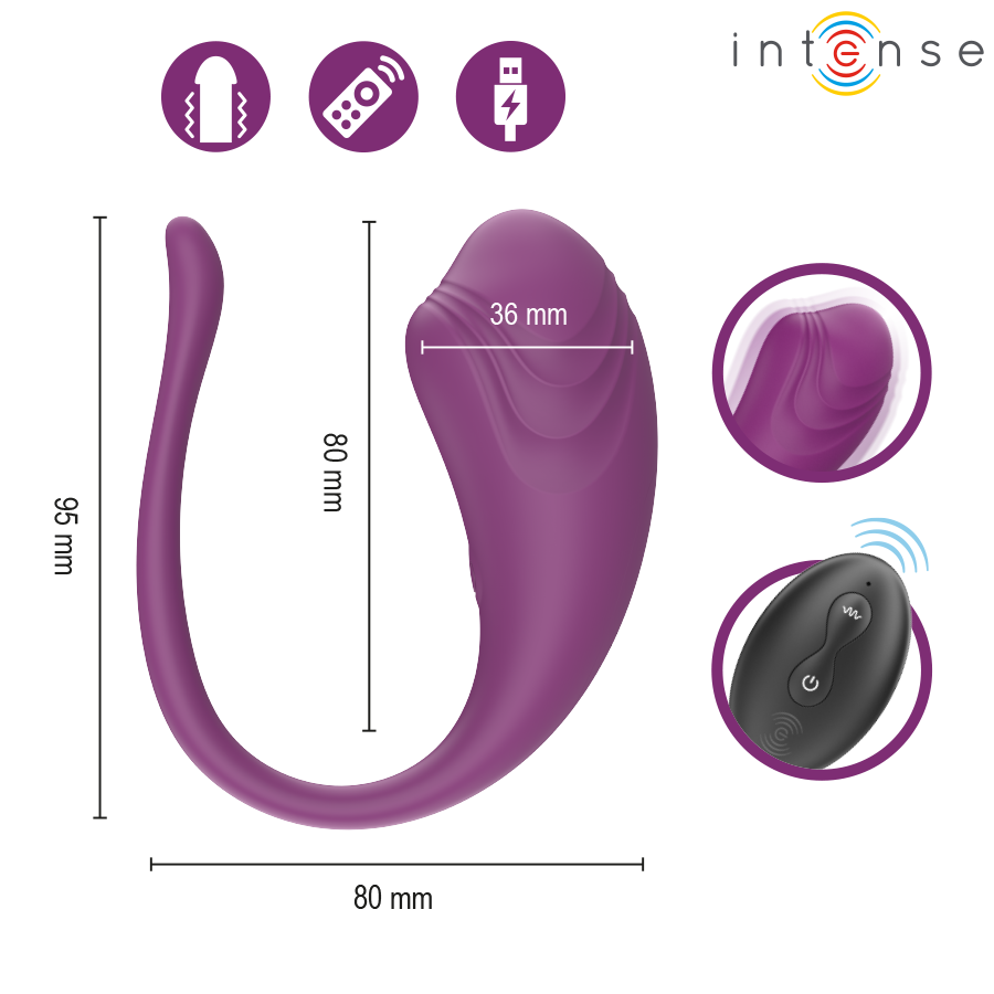 Control Intense Olivia Uovo Vibrante con Telecomando Wireless - immagine 6