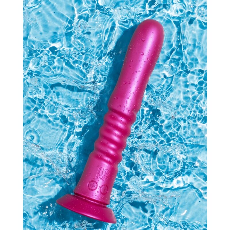 Romp Jiggle Vibratore Su e Giù con Ventosa Rosa Premium - immagine 9