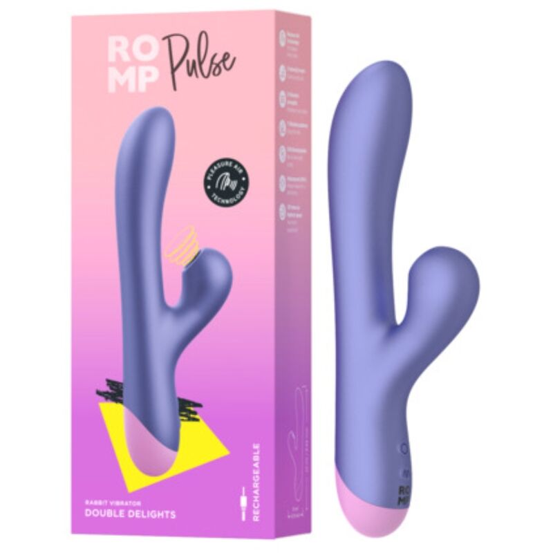 Romp Pulse Vibratore Rabbit Elettrico Body-Safe Blu - immagine 12